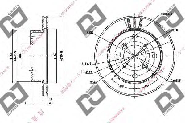 Тормозной диск DJ PARTS BD1552