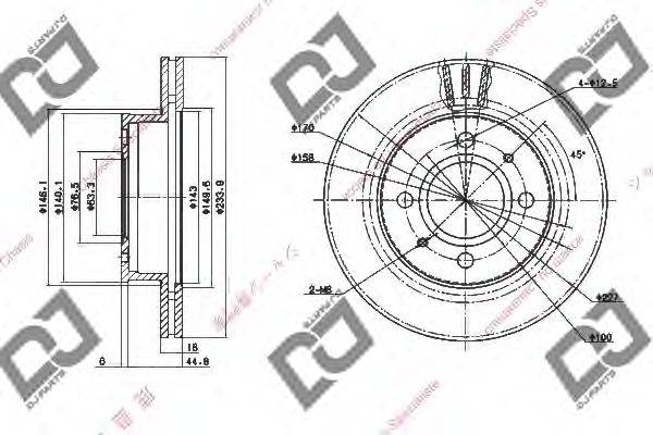 Тормозной диск DJ PARTS BD1355