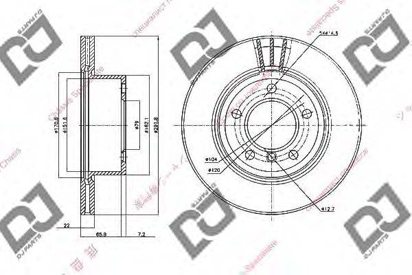 Тормозной диск DJ PARTS BD1633