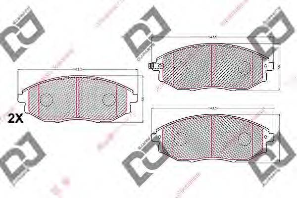 Комплект тормозных колодок, дисковый тормоз DJ PARTS BP2192