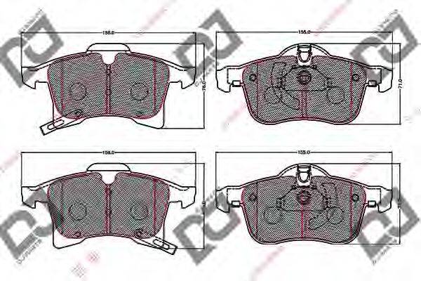 Комплект тормозных колодок, дисковый тормоз DJ PARTS BP2173