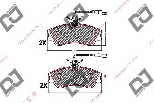 Комплект тормозных колодок, дисковый тормоз DJ PARTS BP2176