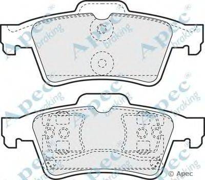 Комплект тормозных колодок, дисковый тормоз APEC braking PAD1195