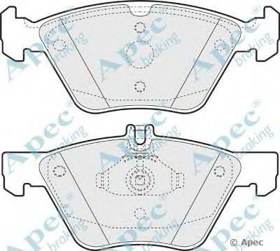 Комплект тормозных колодок, дисковый тормоз APEC braking PAD1393