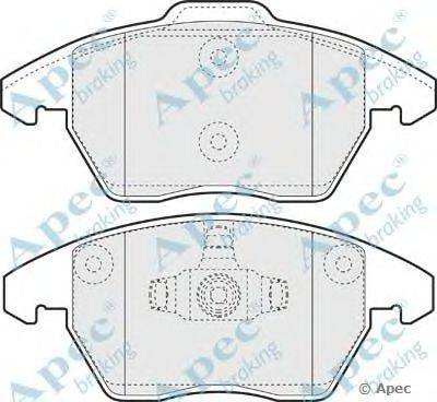 Комплект тормозных колодок, дисковый тормоз APEC braking PAD1398