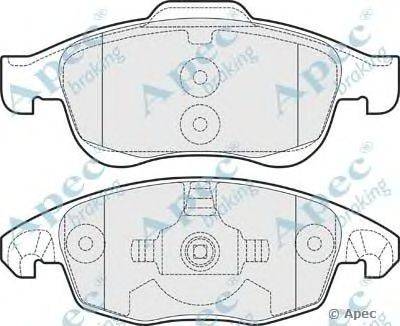 Комплект тормозных колодок, дисковый тормоз APEC braking PAD1525