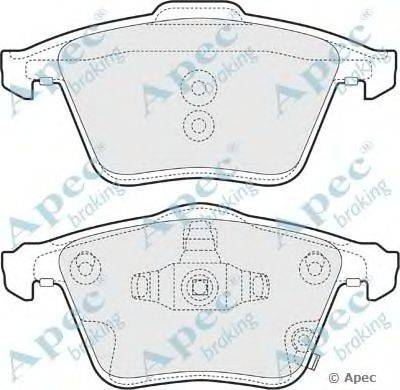 Комплект тормозных колодок, дисковый тормоз APEC braking PAD1587