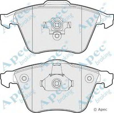 Комплект тормозных колодок, дисковый тормоз APEC braking PAD1663