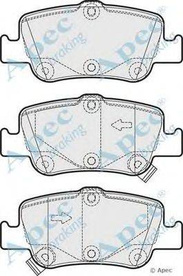 Комплект тормозных колодок, дисковый тормоз APEC braking PAD1674