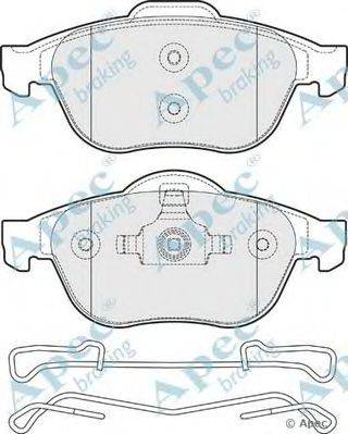 Комплект тормозных колодок, дисковый тормоз APEC braking PAD1685