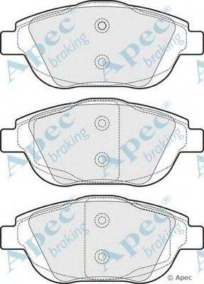 Комплект тормозных колодок, дисковый тормоз APEC braking PAD1694