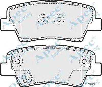 Комплект тормозных колодок, дисковый тормоз APEC braking PAD1754