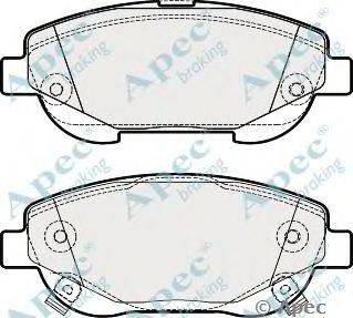 Комплект тормозных колодок, дисковый тормоз APEC braking PAD1808