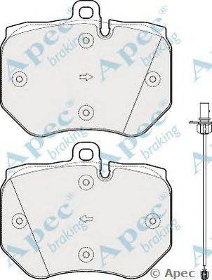 Комплект тормозных колодок, дисковый тормоз APEC braking PAD1833
