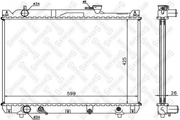 Радиатор, охлаждение двигателя STELLOX 1025180SX
