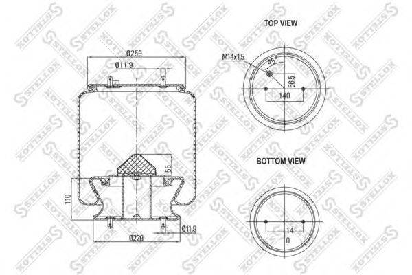 Кожух пневматической рессоры STELLOX 84-00131-SX