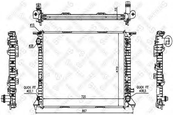 Радиатор, охлаждение двигателя STELLOX 10-25525-SX