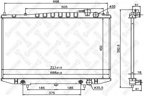 Радиатор, охлаждение двигателя STELLOX 10-26765-SX