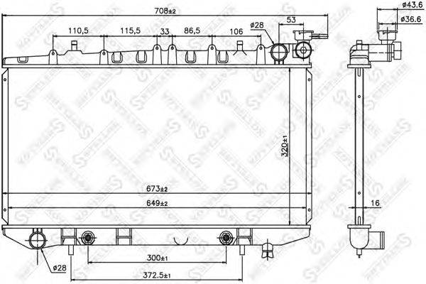 Радиатор, охлаждение двигателя STELLOX 10-26776-SX