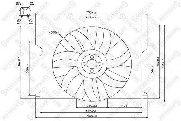 Вентилятор, охлаждение двигателя STELLOX 29-99047-SX