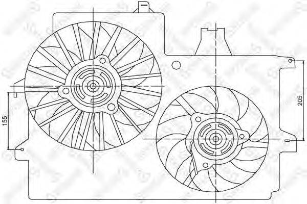 Вентилятор, охлаждение двигателя STELLOX 29-99100-SX