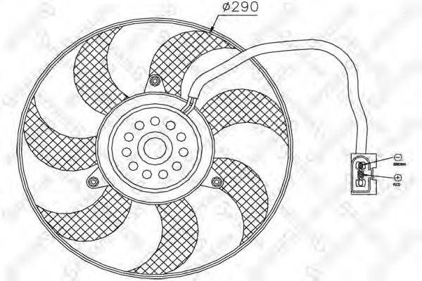 Вентилятор, охлаждение двигателя STELLOX 2999262SX