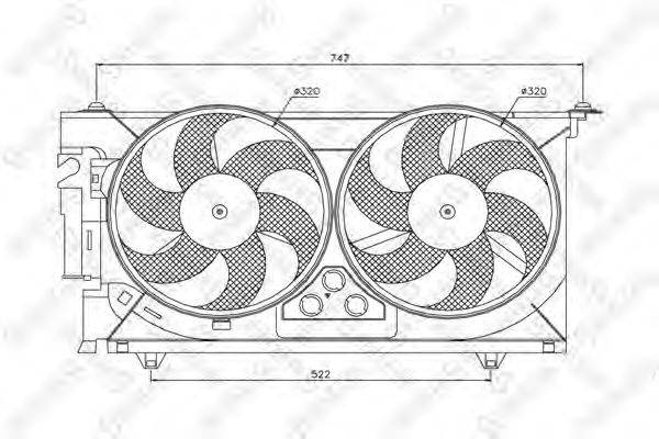 Вентилятор, охлаждение двигателя STELLOX 2999288SX