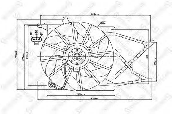 Вентилятор, охлаждение двигателя STELLOX 29-99337-SX