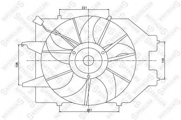 Вентилятор, охлаждение двигателя STELLOX 29-99346-SX