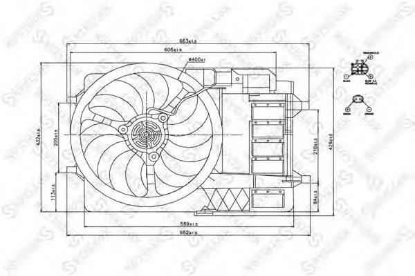 Вентилятор, охлаждение двигателя STELLOX 2999358SX