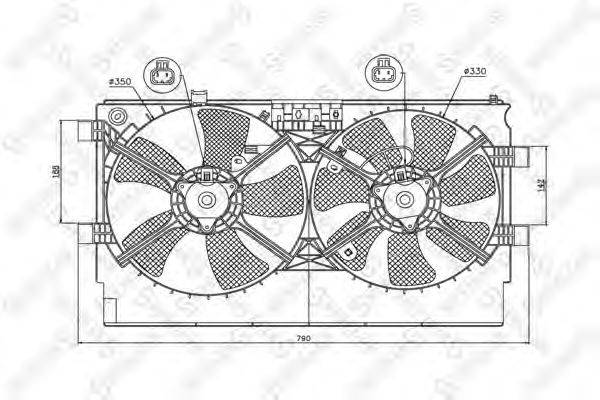Вентилятор, охлаждение двигателя STELLOX 29-99380-SX