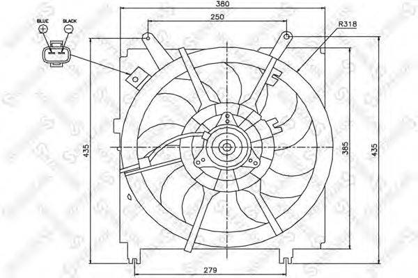 Вентилятор, охлаждение двигателя STELLOX 29-99432-SX