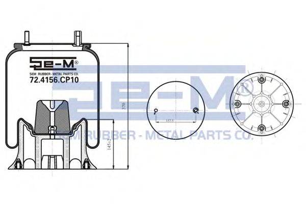 Кожух пневматической рессоры SEM LASTIK 72.4156.CP10