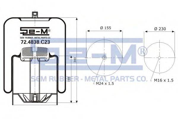 Кожух пневматической рессоры SEM LASTIK 72.4838.C23