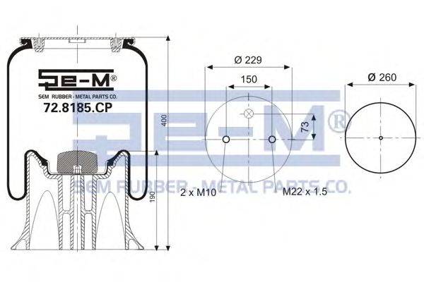 Кожух пневматической рессоры SEM LASTIK 72.8185.CP