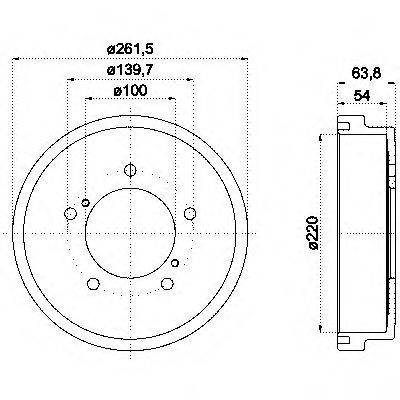 Тормозной барабан HELLA PAGID 61381