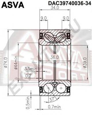 Подшипник ступицы колеса ASVA DAC3974003634