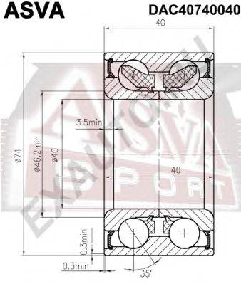 Подшипник ступицы колеса ASVA DAC40740040