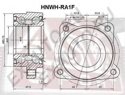 Ступица колеса ASVA HNWHRA1F