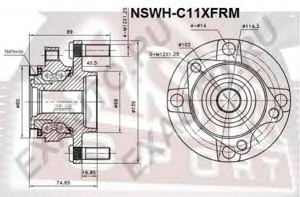 Ступица колеса ASVA NSWHC11XFRM