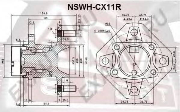 Ступица колеса ASVA NSWH-CX11R