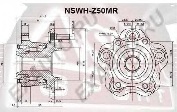 Ступица колеса ASVA NSWH-Z50MR