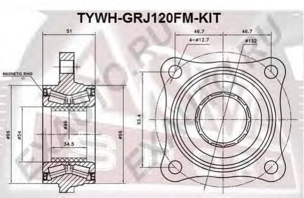 Ступица колеса ASVA TYWHGRJ120FMKIT