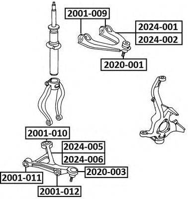 Подвеска, рычаг независимой подвески колеса ASVA 2001012