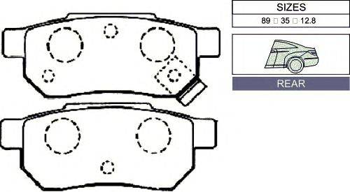 Комплект тормозных колодок, дисковый тормоз GOODWILL 2040R
