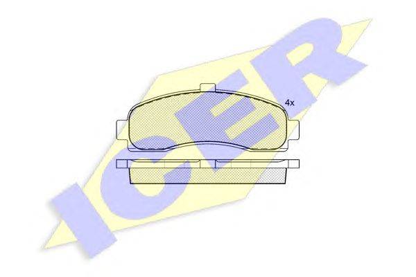 Комплект тормозных колодок, дисковый тормоз ICER 180922