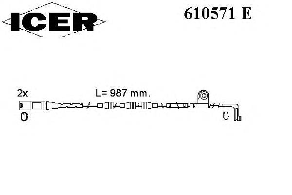 Сигнализатор, износ тормозных колодок ICER 610571 E