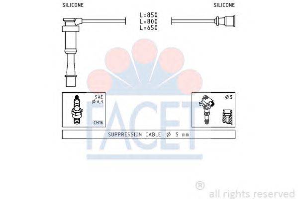 Комплект проводов зажигания FACET 49845