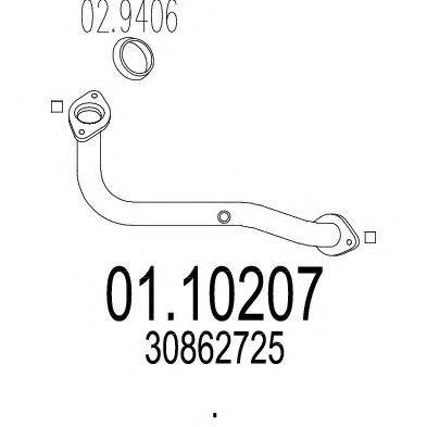 Труба выхлопного газа MTS 01.10207