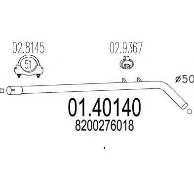 Труба выхлопного газа MTS 01.40140